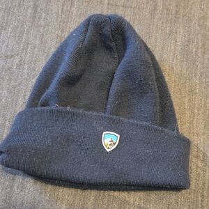 KÜHL Knit Beanie Hat Navy Blue Outdoor Winter Cuffed Logo‎ Unisex